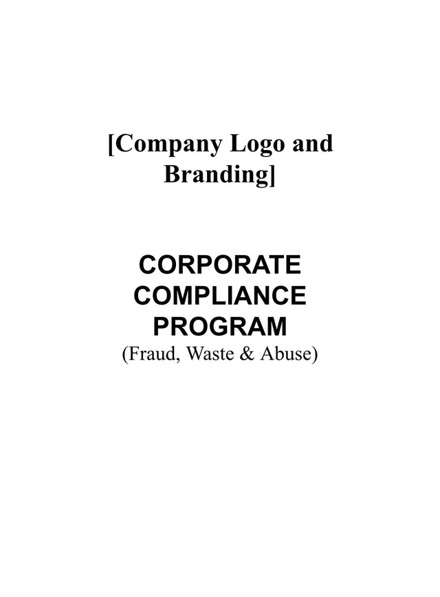 Corporate Compliance Fraud Waste and Abuse  Program - AMA Quality Consulting INC